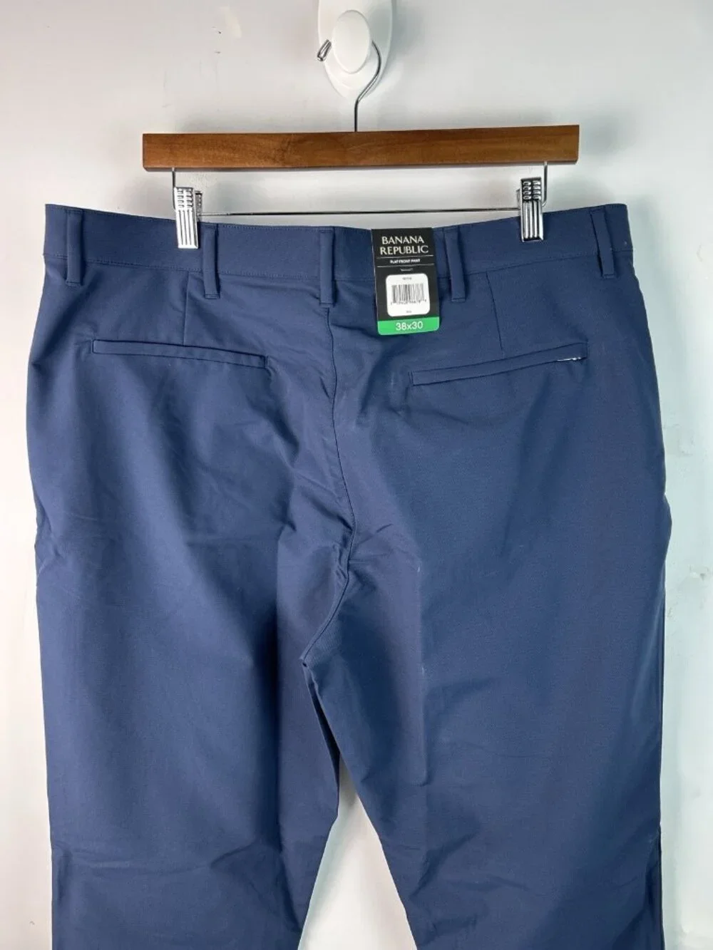 Banana Republic Men's 38x30 Flat Front Stretch Tech Pants Blue Slim G2175 NWT